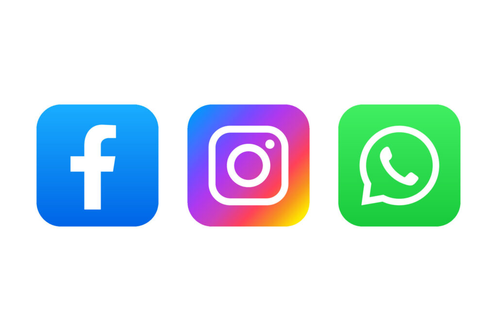 facebook instagram and whatsapp icon free vector